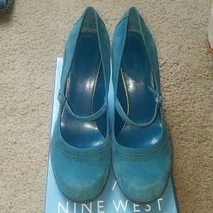 Nine West turquoise mary janes